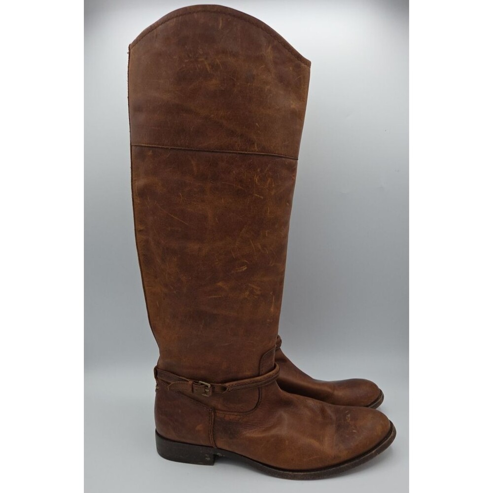 Frye Melissa Seam Riding Boot Cognac Leather Size 10 B 3475445 Riding Boot - Picture 5 of 8